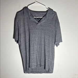 Banana Republic Gray Striped Polo Shirt